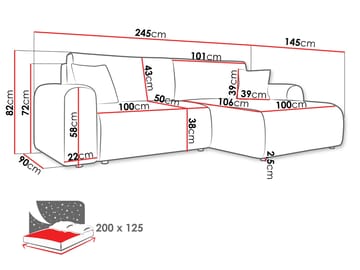 Brenor 3-sits Bäddsoffa med divan Vänstervänd - mörkbrun - Möbler - Soffa - Bäddsoffa