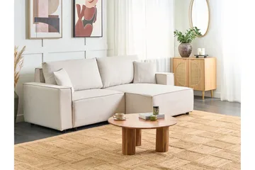 Brian 3-sits Högervänd Hörnbäddsoffa med Divan i Textil - Beige - Möbler - Soffa - Bäddsoffa