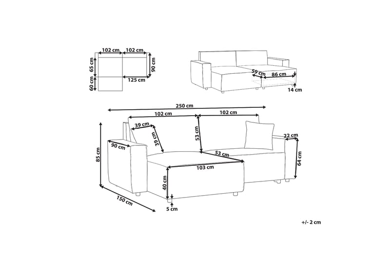 Brian Hörnbäddsoffa 3-sits - Beige - Möbler - Soffa - Bäddsoffa