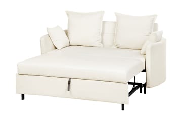 Brinkburn 2-sits Bäddsoffa med Rundade Armstöd i Tyg - Gräddvit - Möbler - Soffa - Bäddsoffa