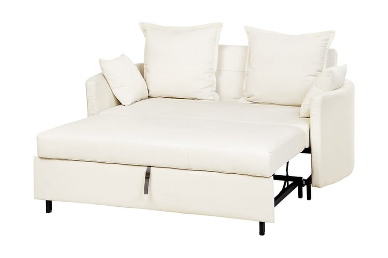 Brinkburn 2-sits Bäddsoffa med Rundade Armstöd i Tyg - Gräddvit - Möbler - Soffa - Bäddsoffa