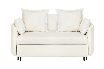 Brinkburn 2-sits Bäddsoffa med Rundade Armstöd i Tyg - Gräddvit - Möbler - Soffa - Bäddsoffa