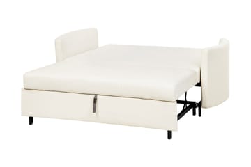 Brinkburn 2-sits Bäddsoffa med Rundade Armstöd i Tyg - Gräddvit - Möbler - Soffa - Bäddsoffa