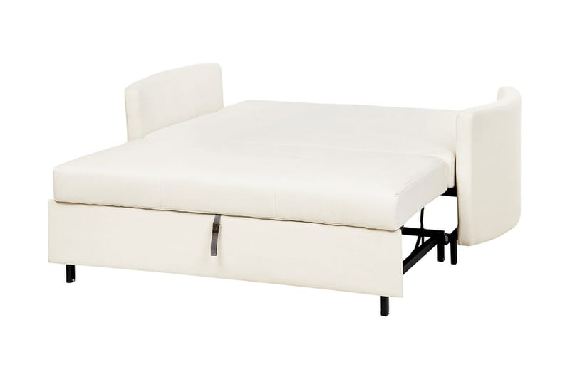 Brinkburn 2-sits Bäddsoffa med Rundade Armstöd i Tyg - Gräddvit - Möbler - Soffa - Bäddsoffa