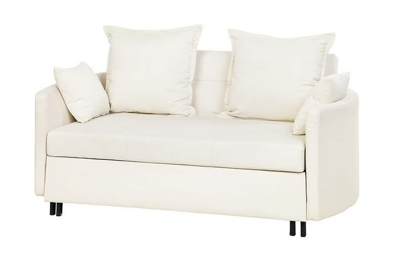 Brinkburn 2-sits Bäddsoffa med Rundade Armstöd i Tyg - Gräddvit - Möbler - Soffa - Bäddsoffa