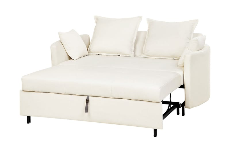 Brinkburn 2-sits Bäddsoffa med Rundade Armstöd i Tyg - Gräddvit - Möbler - Soffa - Bäddsoffa