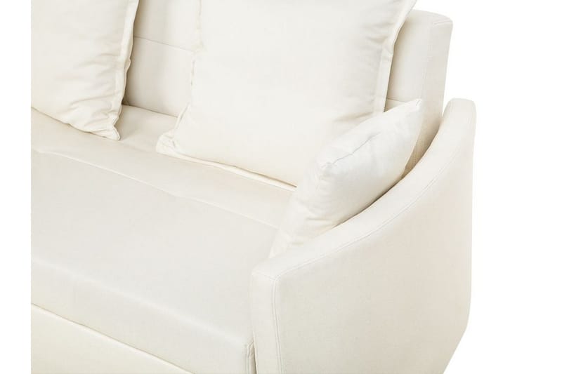 Brinkburn 2-sits Bäddsoffa med Rundade Armstöd i Tyg - Gräddvit - Möbler - Soffa - Bäddsoffa