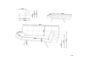 Bristol Bäddsoffa 180 cm - Silver - Möbler - Soffa - Bäddsoffa