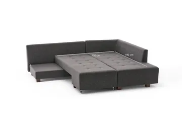 Brunei Bäddsoffa med Schäslong Höger - Antracit/Svart - Möbler - Soffa - Bäddsoffa