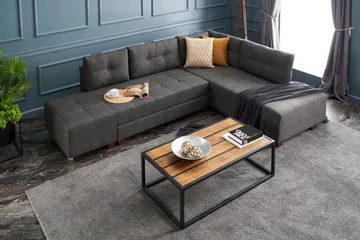 Brunei Bäddsoffa med Schäslong Höger - Antracit/Svart - Möbler - Soffa - Bäddsoffa