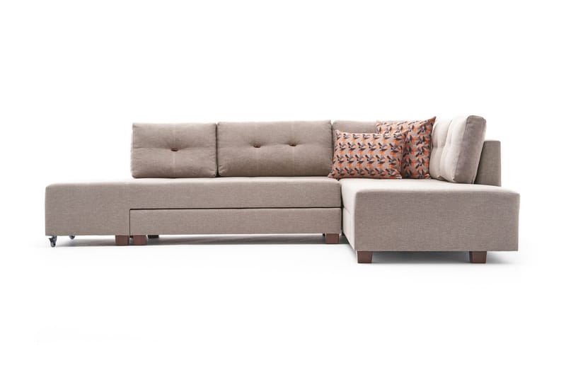 Brunei Bäddsoffa med Schäslong Höger - Krämvit/Svart - Möbler - Soffa - Bäddsoffa