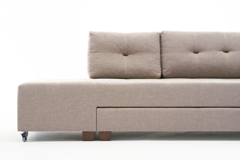 Brunei Bäddsoffa med Schäslong Höger - Krämvit/Svart - Möbler - Soffa - Bäddsoffa