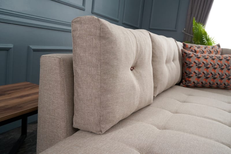 Brunei Bäddsoffa med Schäslong Höger - Krämvit/Svart - Möbler - Soffa - Bäddsoffa