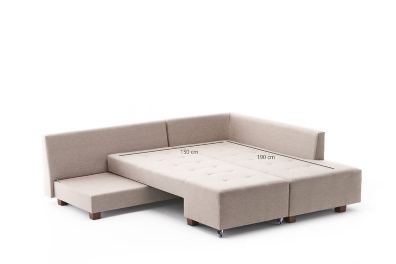 Brunei Bäddsoffa med Schäslong Höger - Krämvit/Svart - Möbler - Soffa - Bäddsoffa