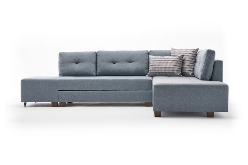 Brunei Bäddsoffa med Schäslong Höger - Ljusblå/Svart - Möbler - Soffa - Bäddsoffa