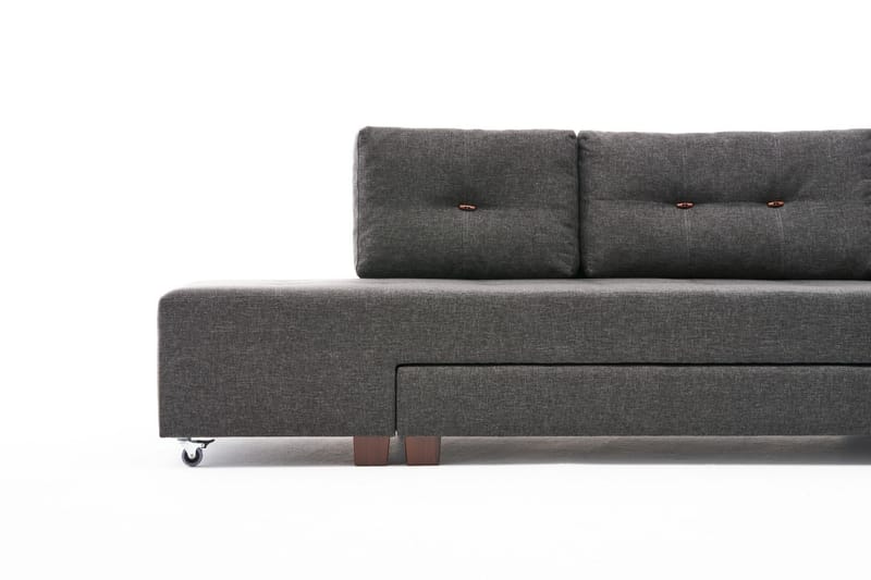 Brunei Bäddsoffa med Schäslong Vänster - Antracit/Svart - Möbler - Soffa - Bäddsoffa
