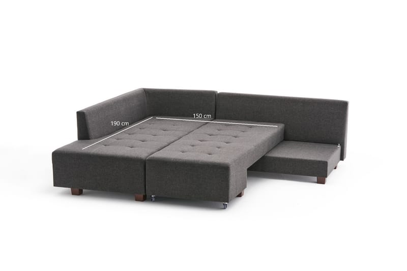 Brunei Bäddsoffa med Schäslong Vänster - Antracit/Svart - Möbler - Soffa - Bäddsoffa