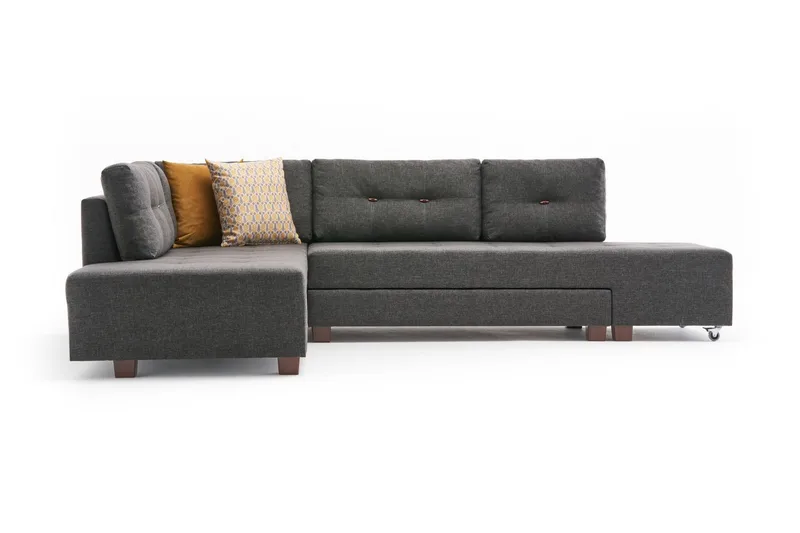 Brunei Bäddsoffa med Schäslong Vänster - Antracit/Svart - Möbler - Soffa - Bäddsoffa