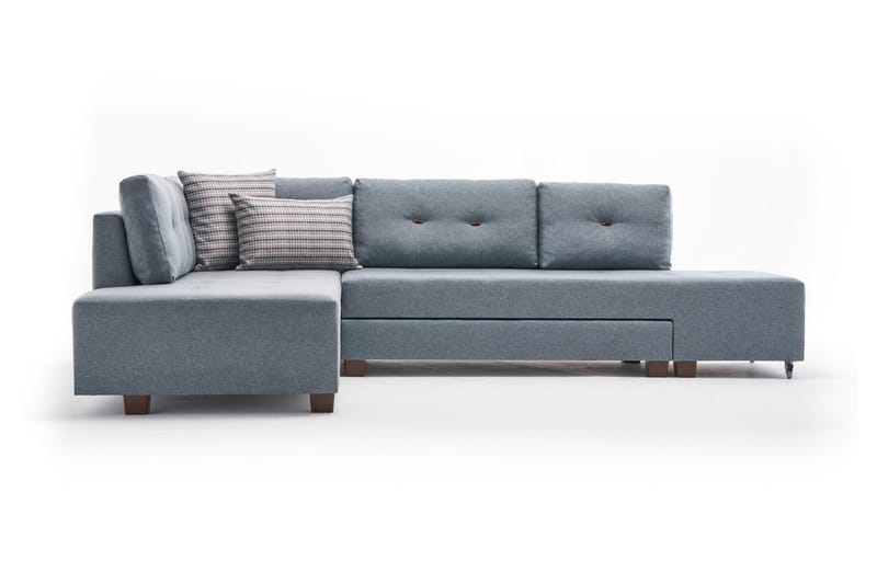 Brunei Bäddsoffa med Schäslong Vänster - Ljusblå/Svart - Möbler - Soffa - Bäddsoffa