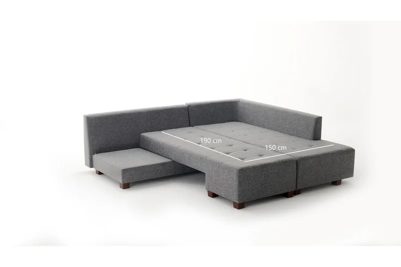 Brunei Hörnbäddsoffa Höger - Grå - Möbler - Soffa - Bäddsoffa