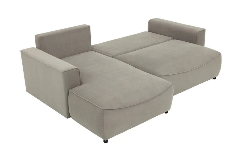 Burketown Bäddsoffa med Divan 3-sits i Sammet - Beige - Möbler - Soffa - Bäddsoffa