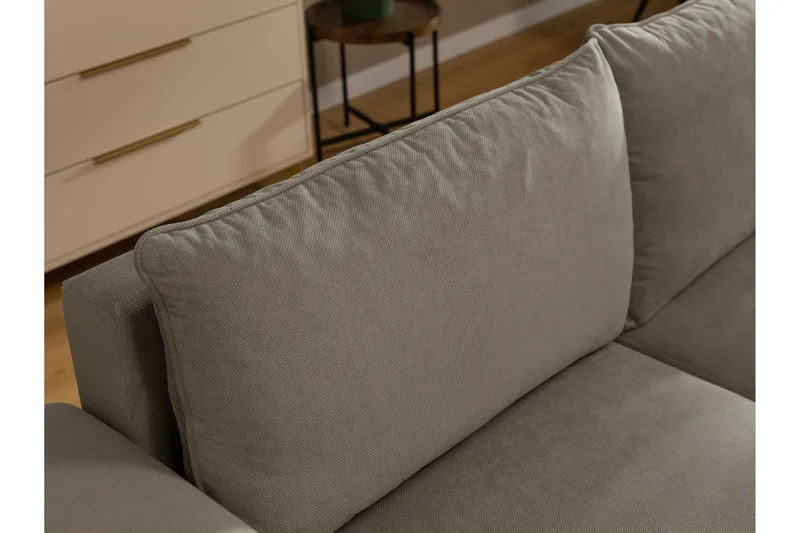 Burketown Bäddsoffa med Divan 3-sits i Sammet - Beige - Möbler - Soffa - Bäddsoffa