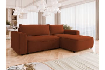 Burketown Bäddsoffa med Divan 3-sits i Sammet - Brun - Möbler - Soffa - Bäddsoffa