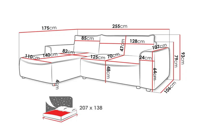 Burketown Bäddsoffa med Divan 3-sits i Sammet - Brun - Möbler - Soffa - Bäddsoffa