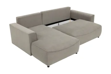 Burketown Bäddsoffa med Divan 3-sits i Sammet - Grå - Möbler - Soffa - Bäddsoffa
