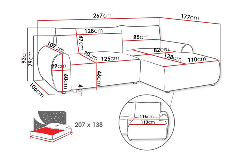 Burman Bäddsoffa med Divan 3-sits i Manchester - Brun - Möbler - Soffa - Bäddsoffa