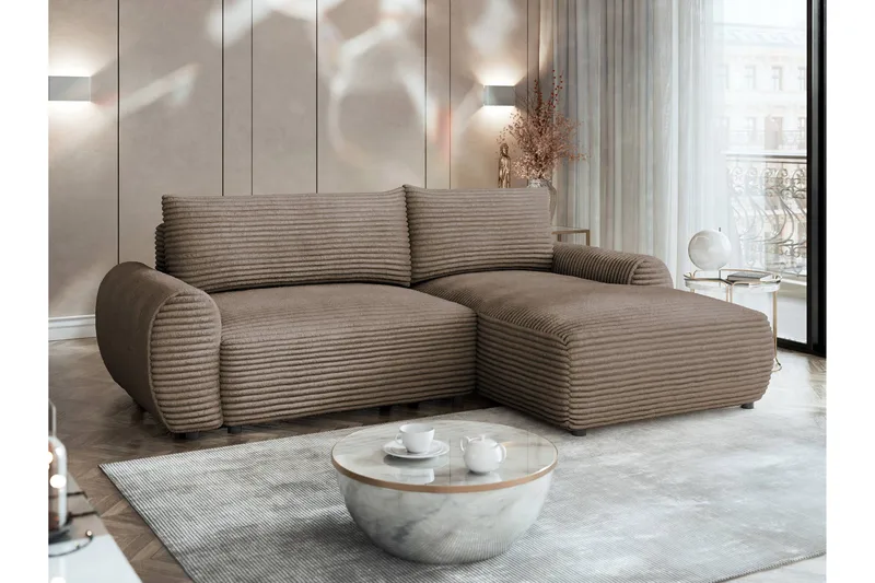 Burman Bäddsoffa med Divan 3-sits i Manchester - Brun - Möbler - Soffa - Bäddsoffa