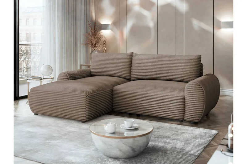 Burman Bäddsoffa med Divan 3-sits i Manchester - Brun - Möbler - Soffa - Bäddsoffa