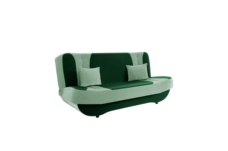 Burralla 2-sits Fällbar Bäddsoffa 118x184 cm med Förvaring i Sammet, Grön
