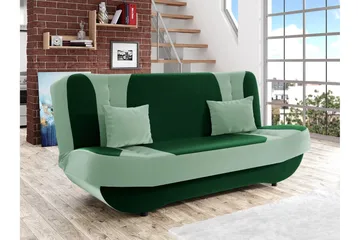 Burralla 2-sits Fällbar Bäddsoffa 118x184 cm med Förvaring i Sammet - Grön - Möbler - Soffa - Bäddsoffa