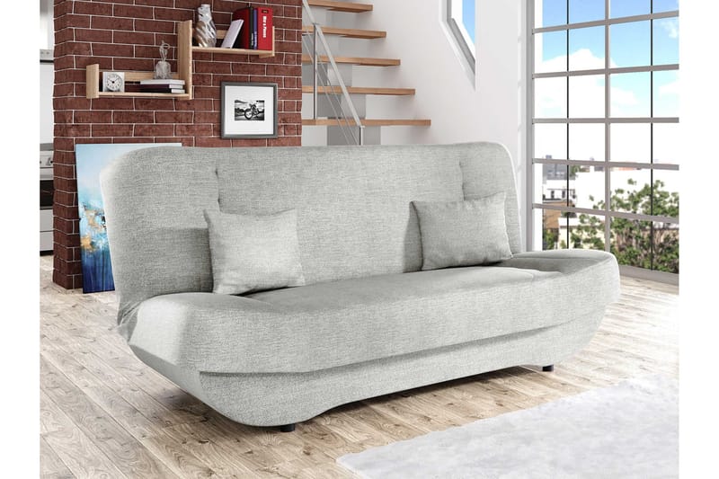 Burralla 3-sits Rektangulär Längsbäddad Bäddsoffa 118x184 cm med Förvaring i Tyg - Grå - Möbler - Soffa - Bäddsoffa