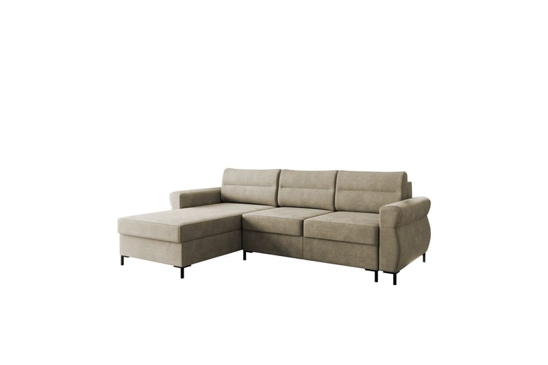 Busness Bäddsoffa med Divan 3-sits i Plysch - Beige - Möbler - Soffa - Bäddsoffa
