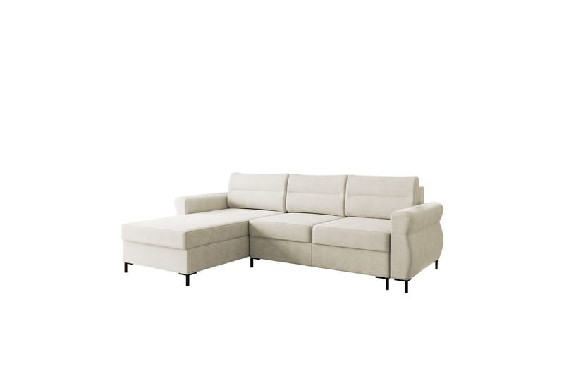 Busness Bäddsoffa med Divan 3-sits i Plysch - Beige - Möbler - Soffa - Bäddsoffa