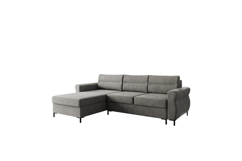 Busness Bäddsoffa med Divan 3-sits i Plysch - Grå - Möbler - Soffa - Bäddsoffa