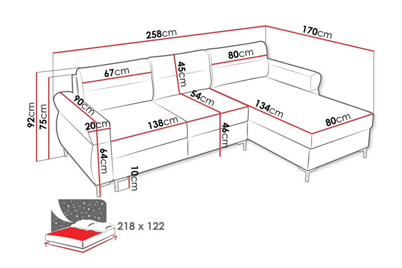 Busness Bäddsoffa med Divan 3-sits i Plysch - Grå - Möbler - Soffa - Bäddsoffa