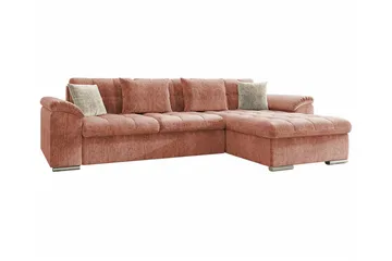 Camior 3-sits Höger Bäddsoffa 129x227 cm med Förvaring i Chenille - Rosa - Möbler - Soffa - Bäddsoffa