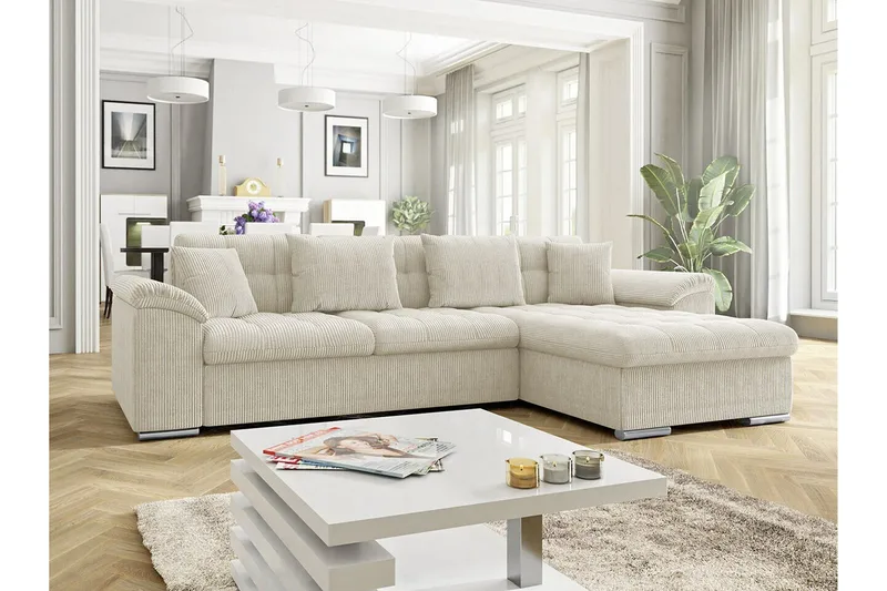 Camior 3-sits Hörnbäddsoffa NO_BRAND beige - Möbler - Soffa - Bäddsoffa