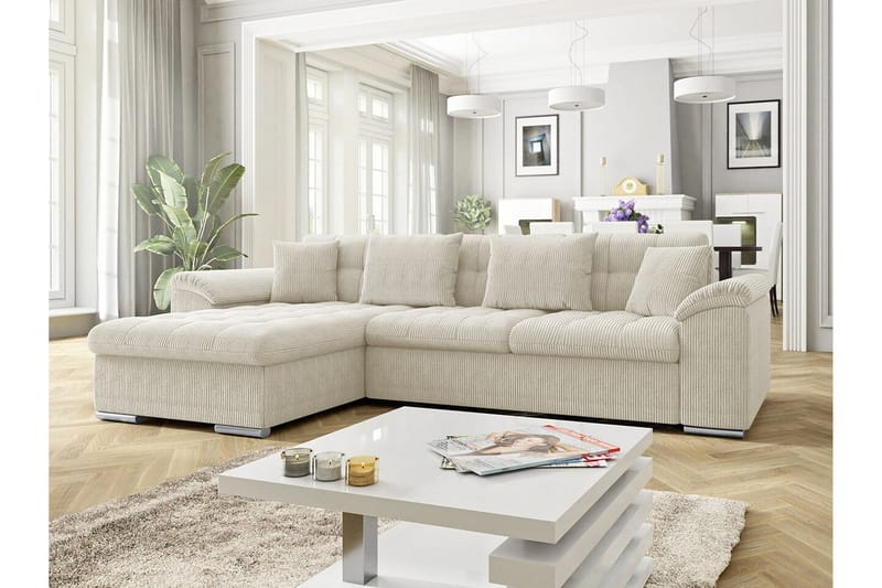 Camior 3-sits Hörnbäddsoffa NO_BRAND Beige/Light beige - Möbler - Soffa - Bäddsoffa