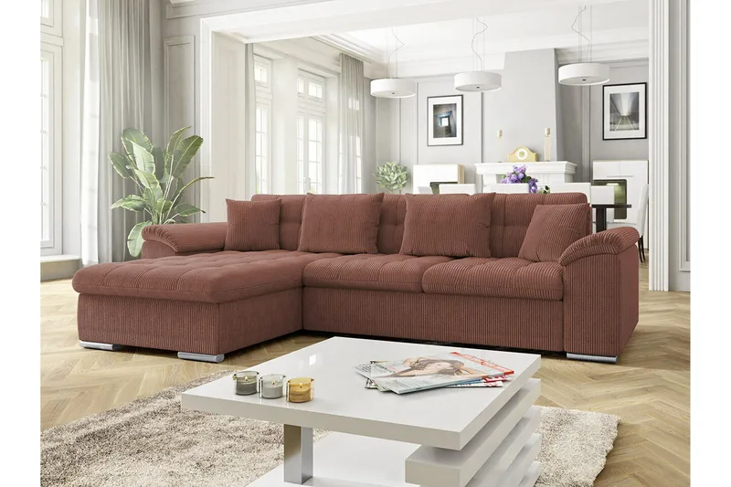 Camior 3-sits Hörnbäddsoffa NO_BRAND Brown - Möbler - Soffa - Bäddsoffa