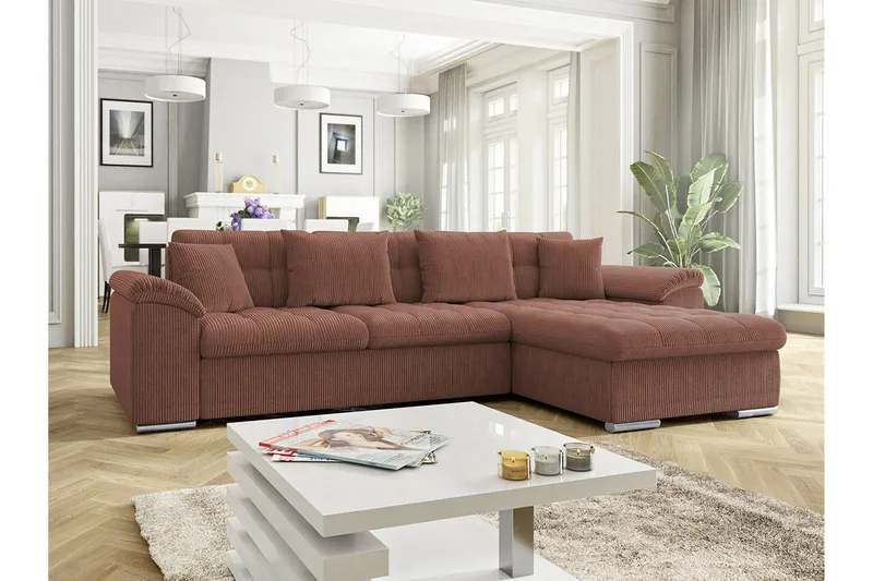 Camior 3-sits Hörnbäddsoffa NO_BRAND Brown - Möbler - Soffa - Bäddsoffa