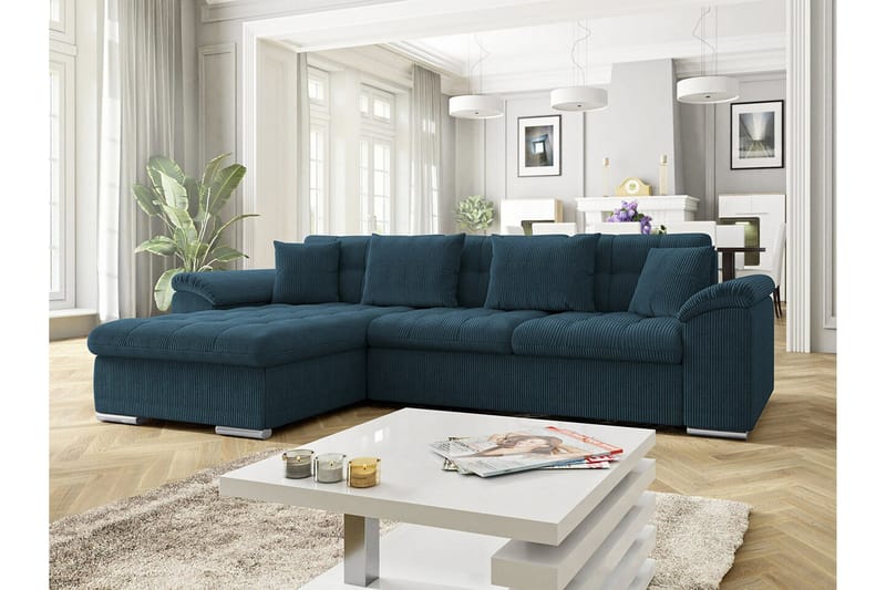 Camior 3-sits Hörnbäddsoffa NO_BRAND Dark blue - Möbler - Soffa - Bäddsoffa