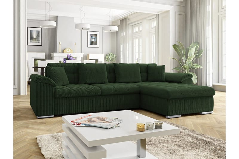 Camior 3-sits Hörnbäddsoffa NO_BRAND Dark green - Möbler - Soffa - Bäddsoffa