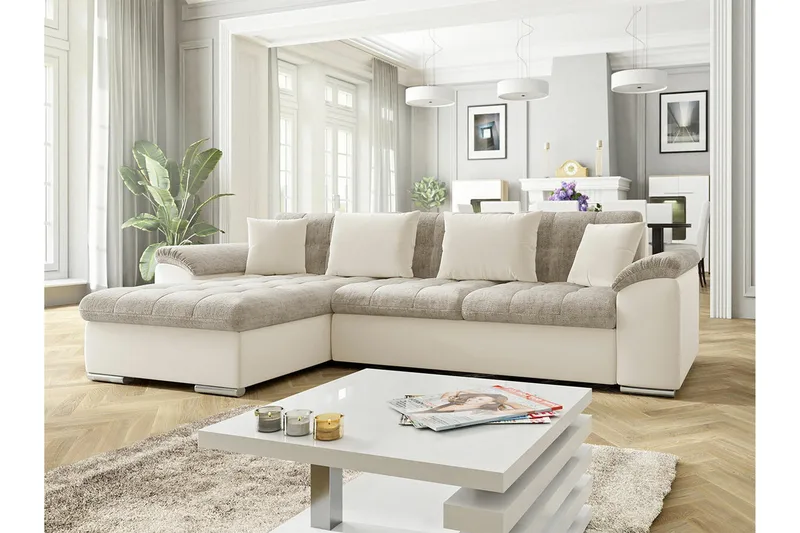 Camior 3-sits Hörnbäddsoffa NO_BRAND Grey - Möbler - Soffa - Bäddsoffa