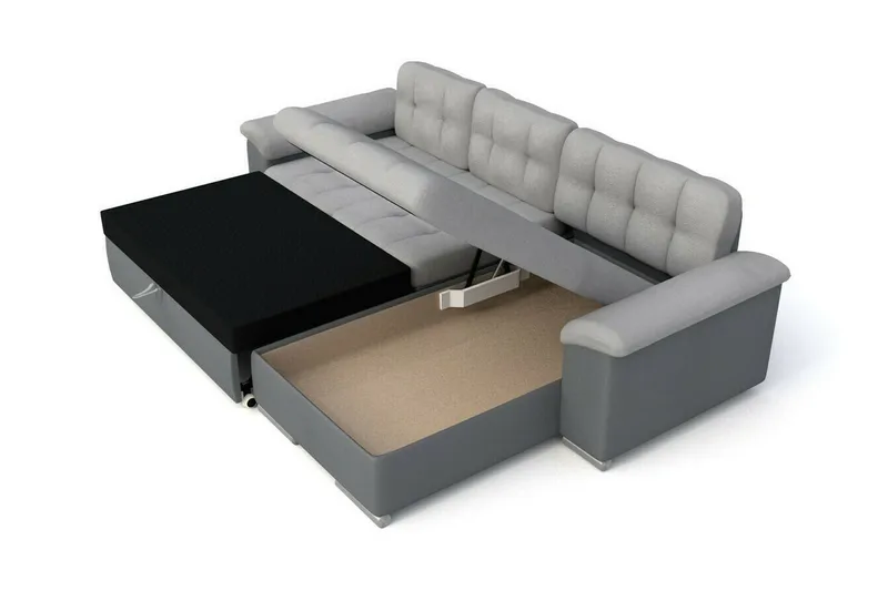 Camior 3-sits Hörnbäddsoffa NO_BRAND Grey - Möbler - Soffa - Bäddsoffa