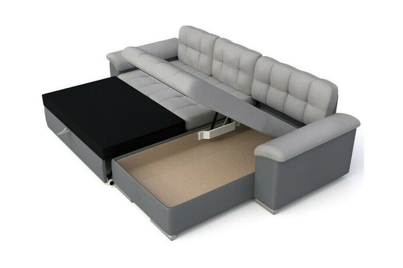 Camior 3-sits Hörnbäddsoffa NO_BRAND Ljusgrå - Möbler - Soffa - Bäddsoffa
