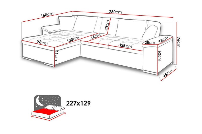 Camior 3-sits Hörnbäddsoffa - Möbler - Soffa - Bäddsoffa